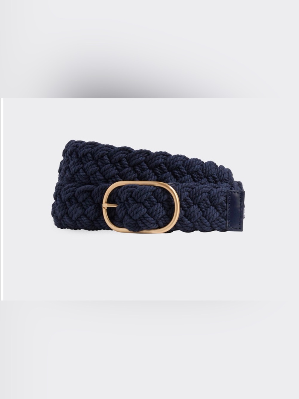 Vineyard Vines Navy Braided Belt with Gold Buckle